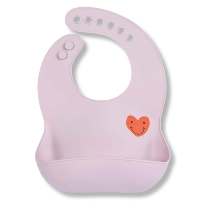 Lässig Haklapp i Silikon Happy Rascals Heart Lavender | Baby, barn & förälder - Mata - Haklappar | Apoteka