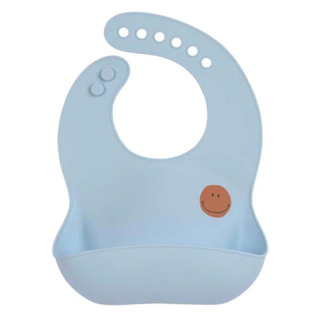 Lässig Haklapp i Silikon Happy Rascals Smile Sky Blue | Baby, barn & förälder - Mata - Haklappar | Apoteka