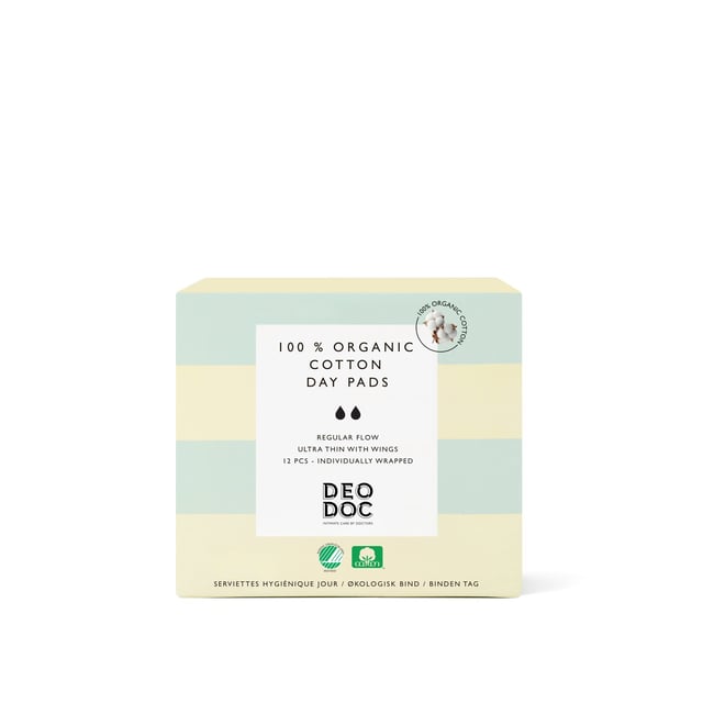 DeoDoc Organic Cotton Day Pad 12 st