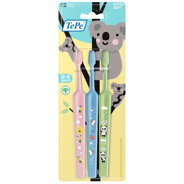 TePe Mini Extra Soft 0-6 år 3 st | Baby, barn & förälder - Munvård för barn - Barntandborstar & tandtråd för barn,Munvård - Tandborste - Manuell tandborste | Apoteka