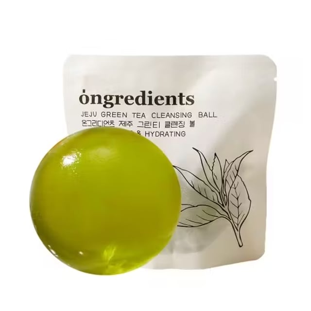 Ongredients Jeju Green Tea Cleansing Ball 110g | Hudvård - Ansiktsvård - Ansiktsrengöring - Rengöringskräm | Apoteka