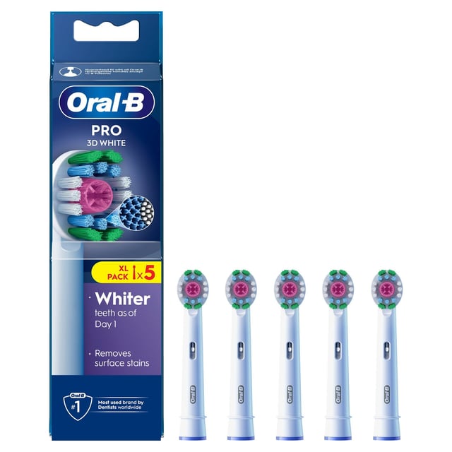 Oral-B 3D White Tandborsthuvuden 5-pack | Munvård - Tandborste - Tandborsthuvud | Apoteka
