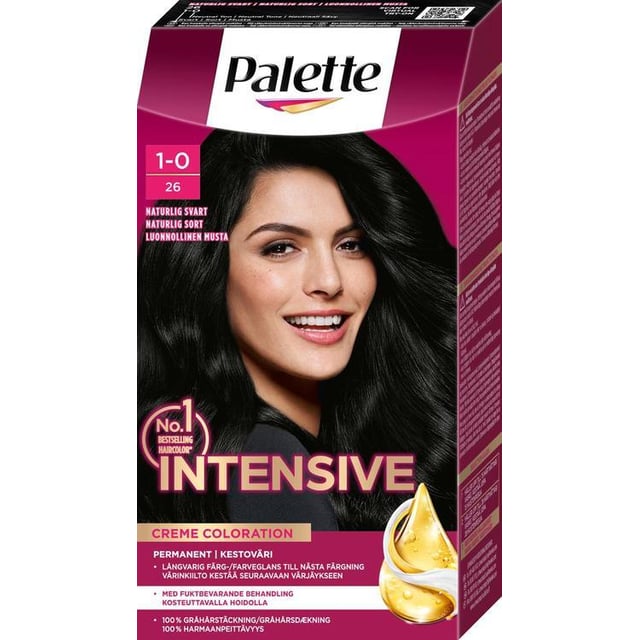 Palette Intensive Creme Coloration 1-0 Naturlig Svart