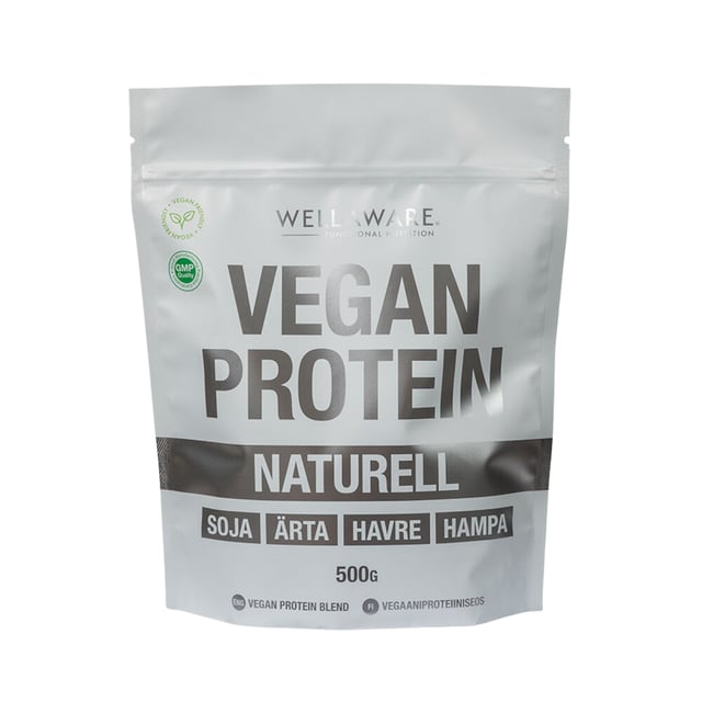 WellAware Vegan Protein Blend Naturell Påse 500 g | Träning - Proteintillskott - Proteinpulver - Veganskt proteinpulver | Apoteka