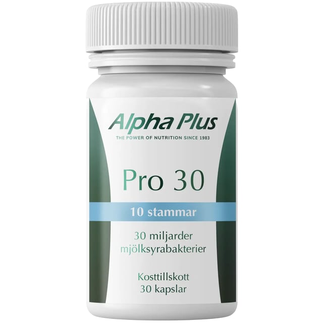 Alpha Plus Pro30 30 kapslar | Vitaminer & kosttillskott - Kosttillskott för mage - Mjölksyrabakterier | Apoteka