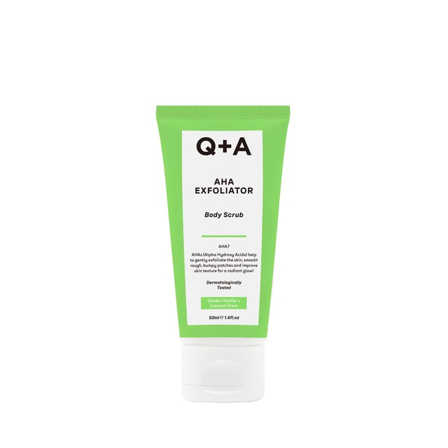 Q+A AHA Exfoliator Body Scrub Travel Size 50 ml | Hudvård - Kroppsvård - Bad & dusch - Kroppspeeling | Apoteka
