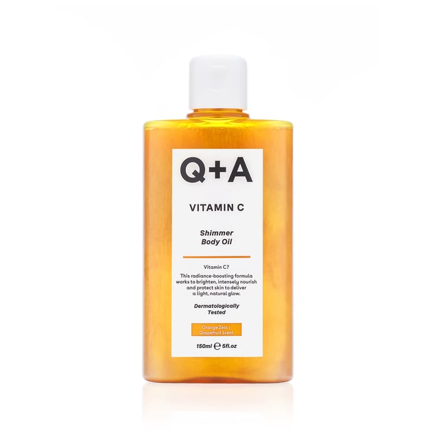 Q+A Vitamin C Shimmer Body Oil 150 ml | Hudvård - Kroppsvård - Kroppsolja - Återfuktande olja | Apoteka