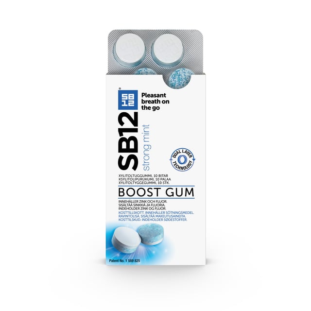 SB12 Original Boost Gum Strong Mint Tuggummin 10 st | Munvård - Dålig andedräkt,Munvård - Tuggummi | Apoteka