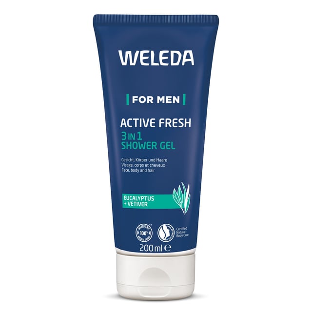 Weleda For Men Active Fresh 3in1 Shower Gel 200 ml | Hudvård - Hudvård för män - Kroppsvård för män - Duschtvål & bodylotion | Apoteka