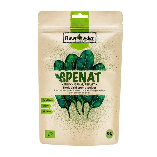 Rawpowder Spenat Pulver 200 g | Mat & dryck - Superfood - Smoothiepulver,Mat & dryck - Skafferi - Torkad frukt, nötter & frön | Apoteka