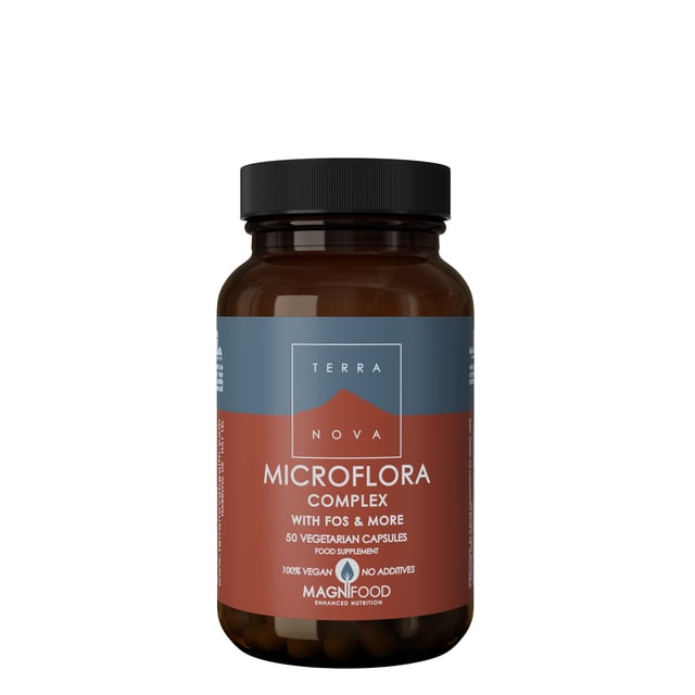 Terranova Microflora Complex with FOS & More 50 kapslar | Vitaminer & kosttillskott - Kosttillskott för mage - Mjölksyrabakterier,Mage & tarm - Mjölksyratabletter | Apoteka