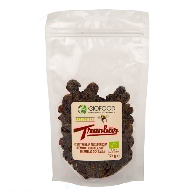 Biofood Ekologiska Tranbär 180g | Mat & dryck - Snacks & godis - Naturgodis,Mat & dryck - Skafferi - Torkad frukt, nötter & frön | Apoteka