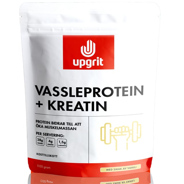 Upgrit Vassleprotein + Kreatin Vanilj 1100gram | Träning - Proteintillskott - Proteinpulver - Vassleprotein | Apoteka