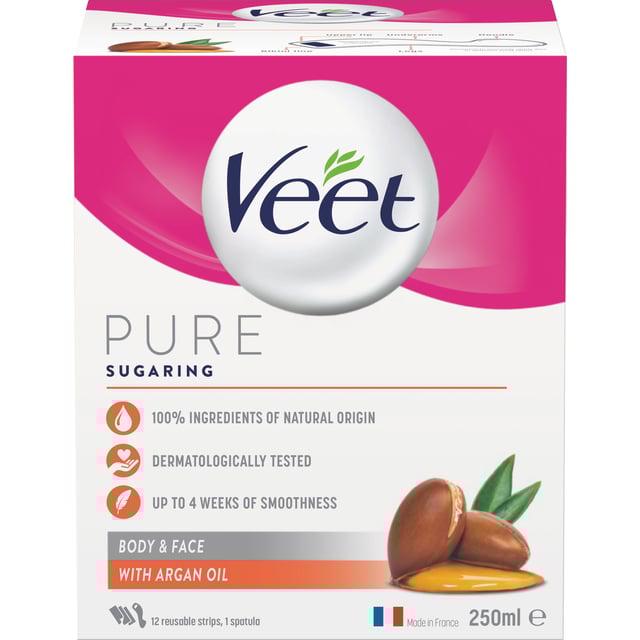 Veet Pure Sugaring Warm Wax Argan Oil Body & Face 250 ml | Hudvård - Rakning & hårborttagning - Vaxning | Apoteka