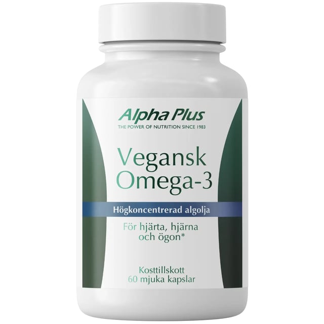 Alpha Plus Vegansk Omega-3 60 mjuka kapslar | Vitaminer & kosttillskott - Omega-3 & fettsyror | Apoteka