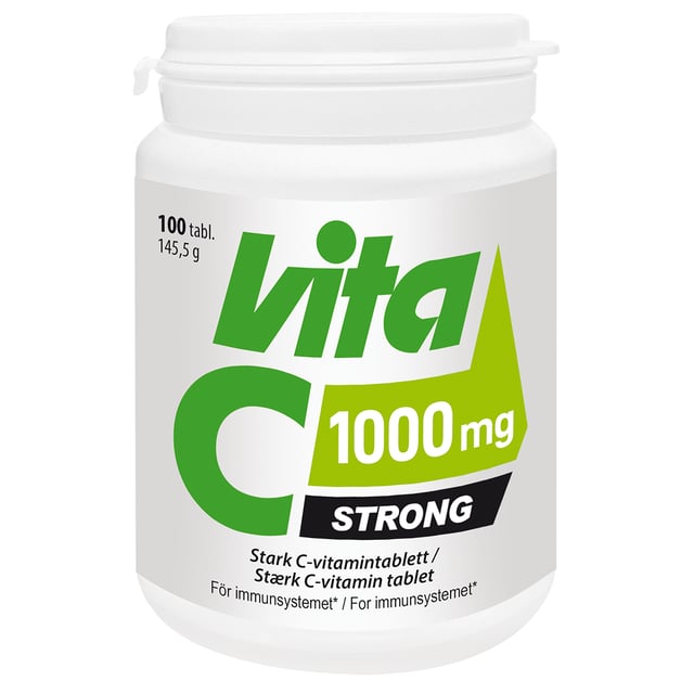 Vita-C Strong 1000 mg 100 tabletter | Vitaminer & kosttillskott - Vitaminer & mineraler - C-vitamin,Vitaminer & kosttillskott - Immunförsvar | Apoteka