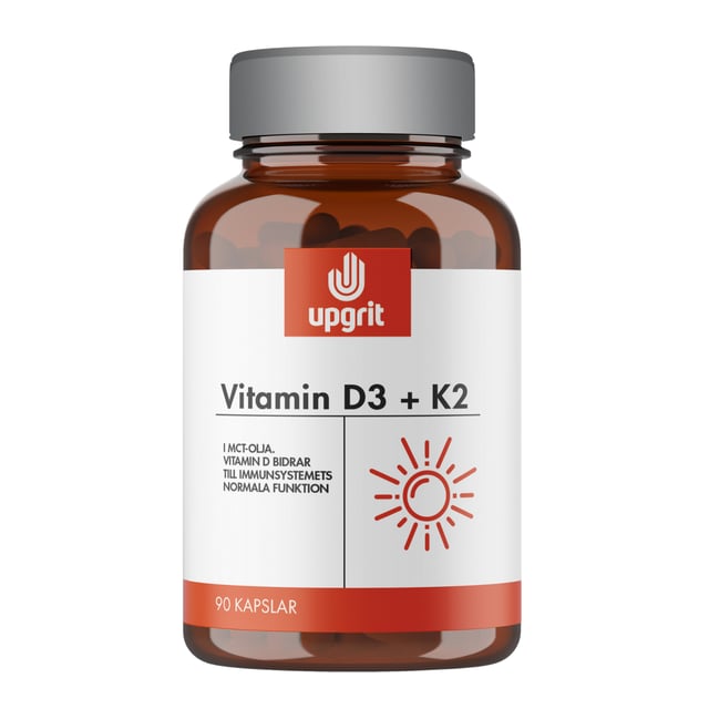 Upgrit Vitamin D3 + K2 90 kapslar | Vitaminer & kosttillskott - Vitaminer & mineraler - K-vitamin,Vitaminer & kosttillskott - Vitaminer & mineraler - D-vitamin | Apoteka