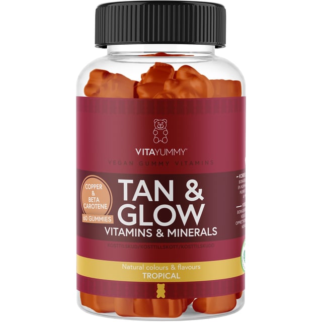 VitaYummy Tan & Glow Tropical 60 tuggtabletter | Vitaminer & kosttillskott - Betakaroten | Apoteka