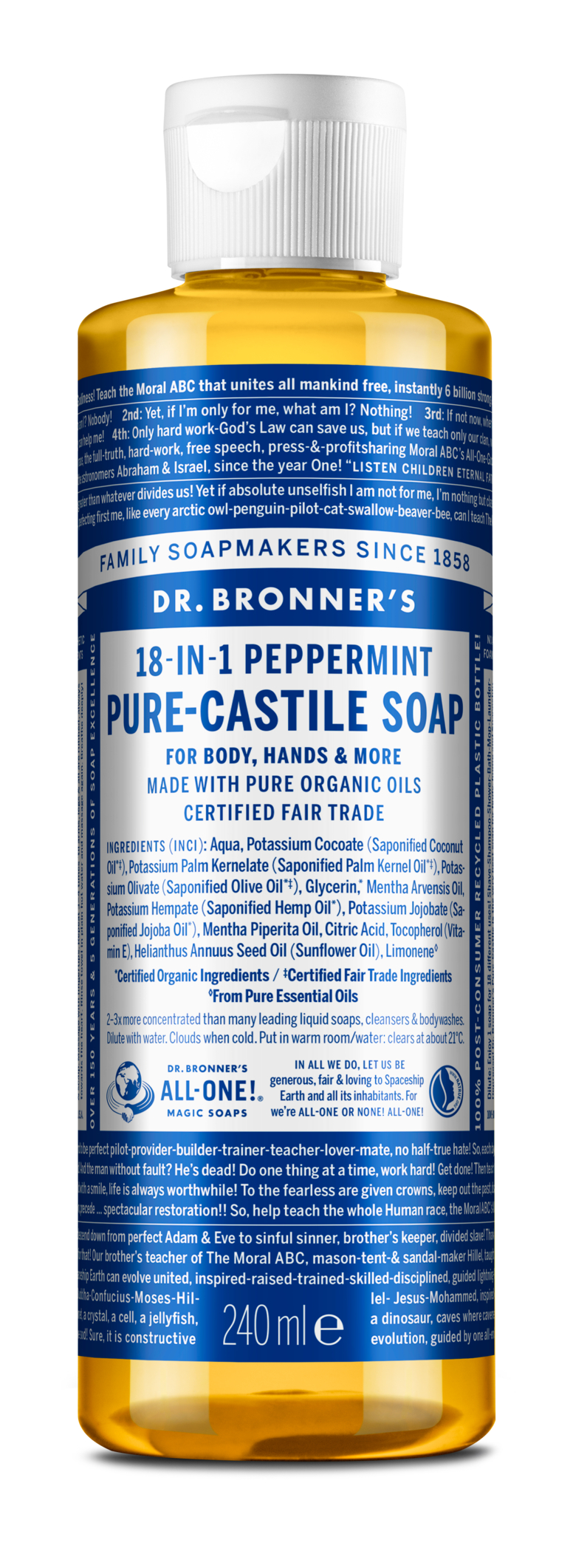 Dr. Bronner's Peppermint Liquid Soap 240 ml