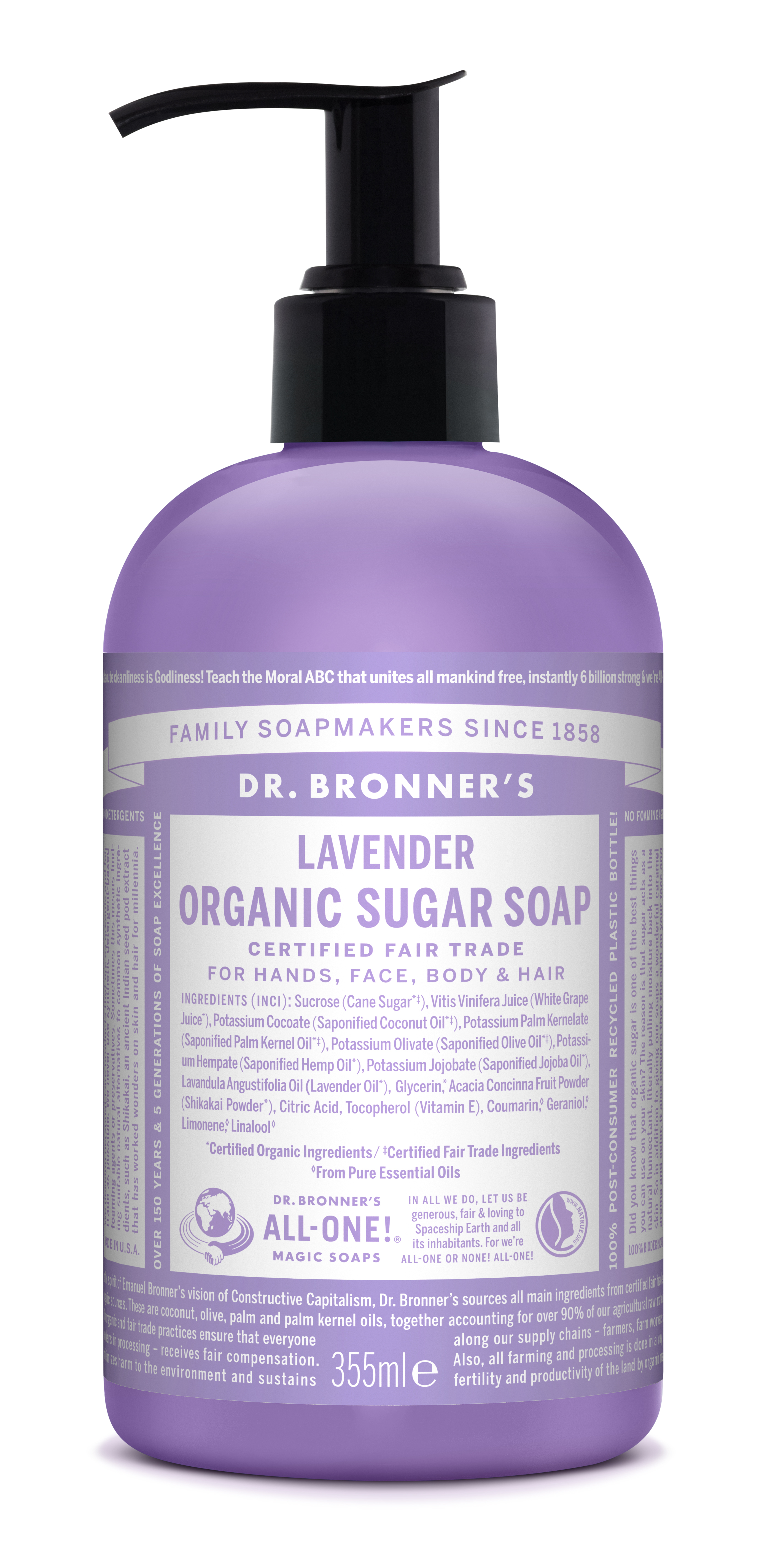 Dr Bronner Lavender Organic Sugar Soap 355 ml