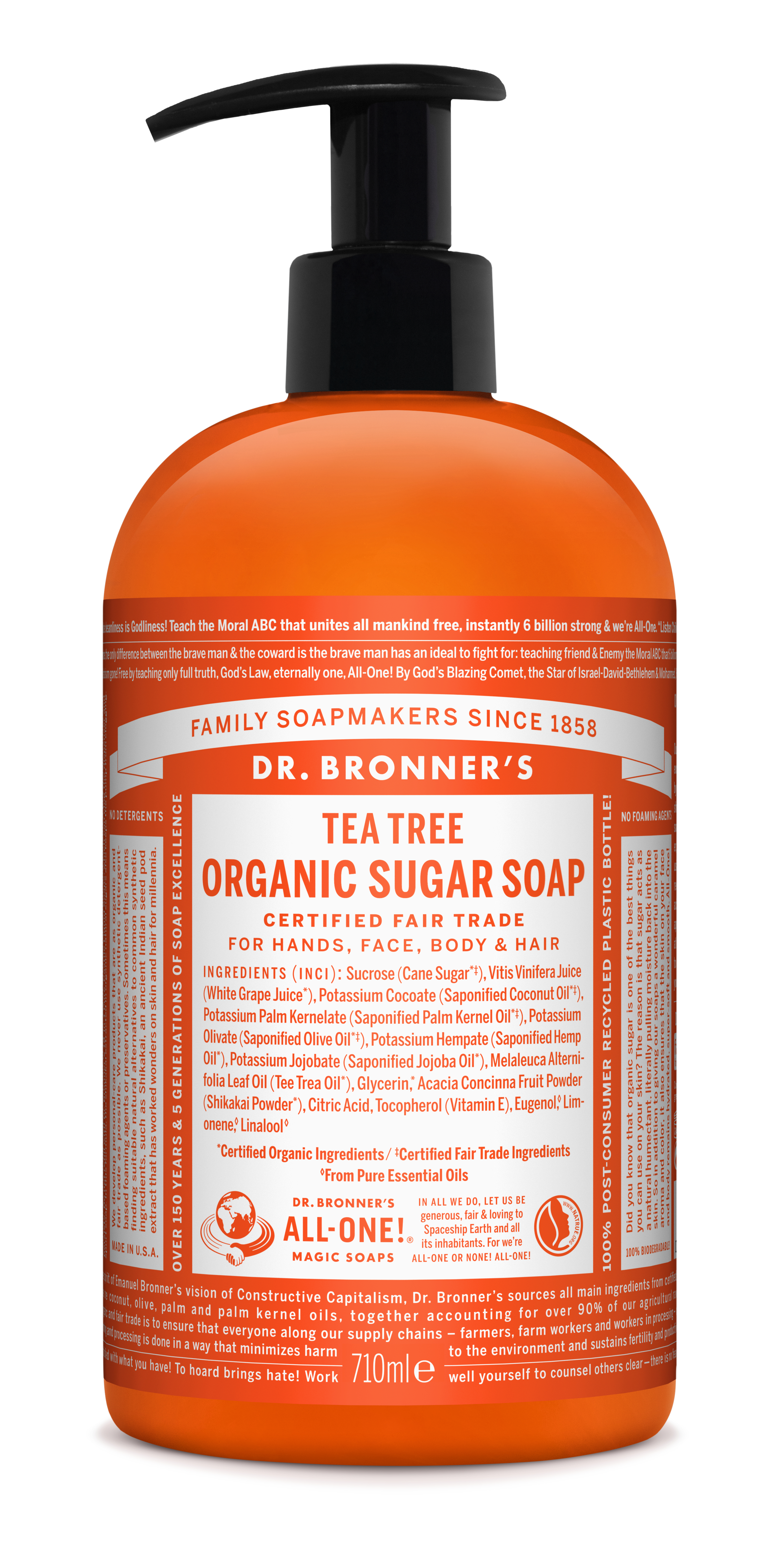 Dr. Bronner's Tea Tree Organic Sugar Soap 710 ml