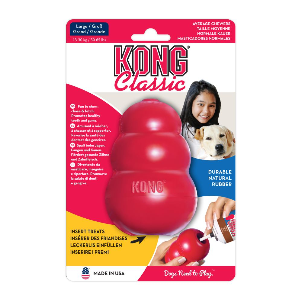 Kong Classic Tugg-och Aktivitetsleksak Large Röd 1 st