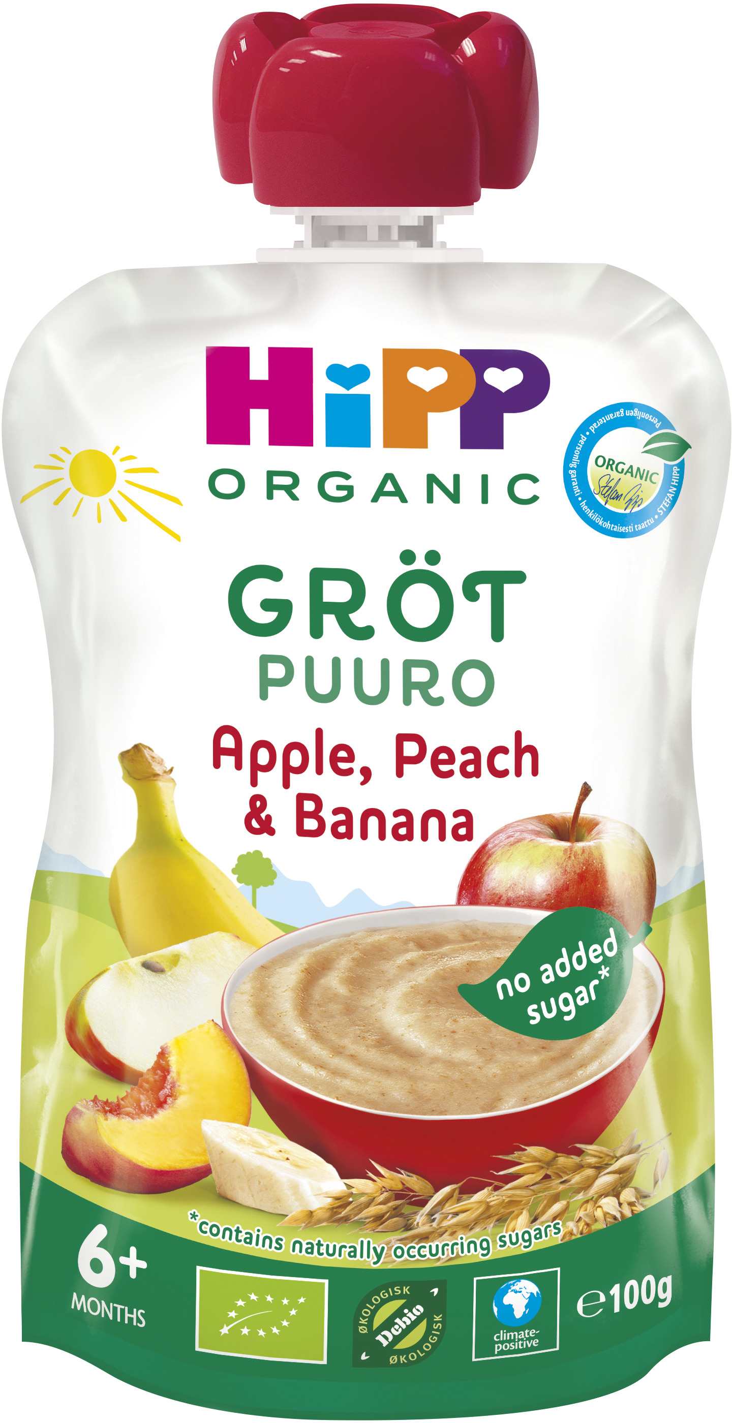 HiPP Gröt Äpple Persika & Banan 100 g