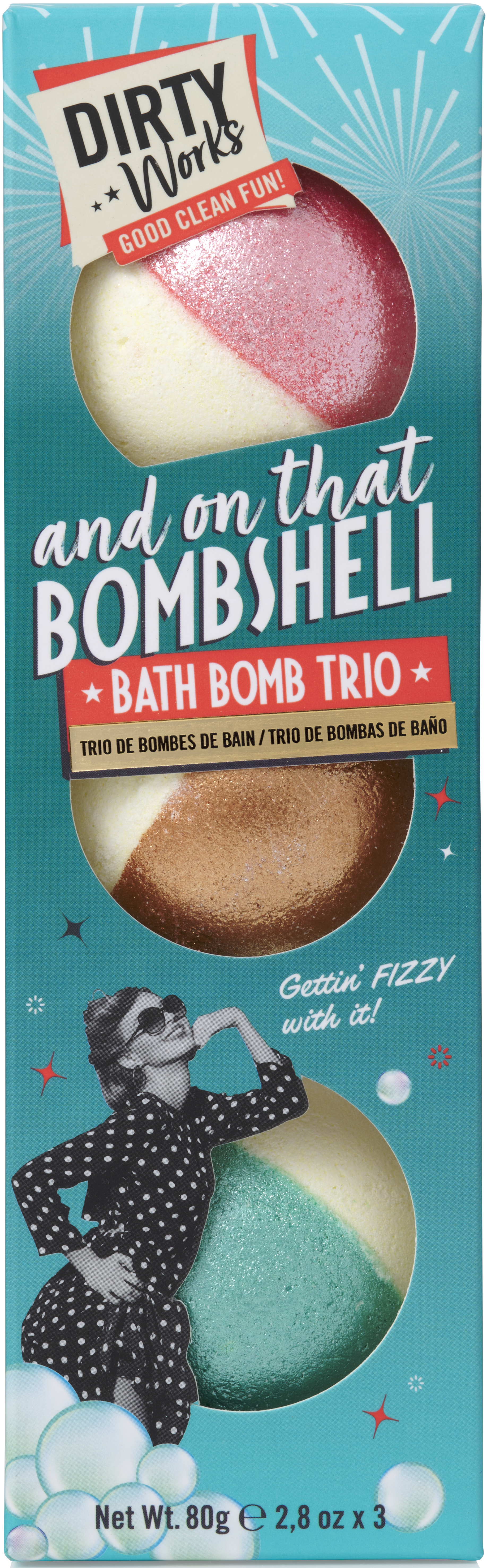 Dirty Works And On That Bombshell Bath Bomb Trio 3 x 80 g