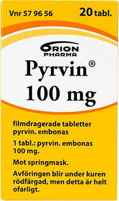Pyrvin Mot Springmask 100 mg 20 tabletter