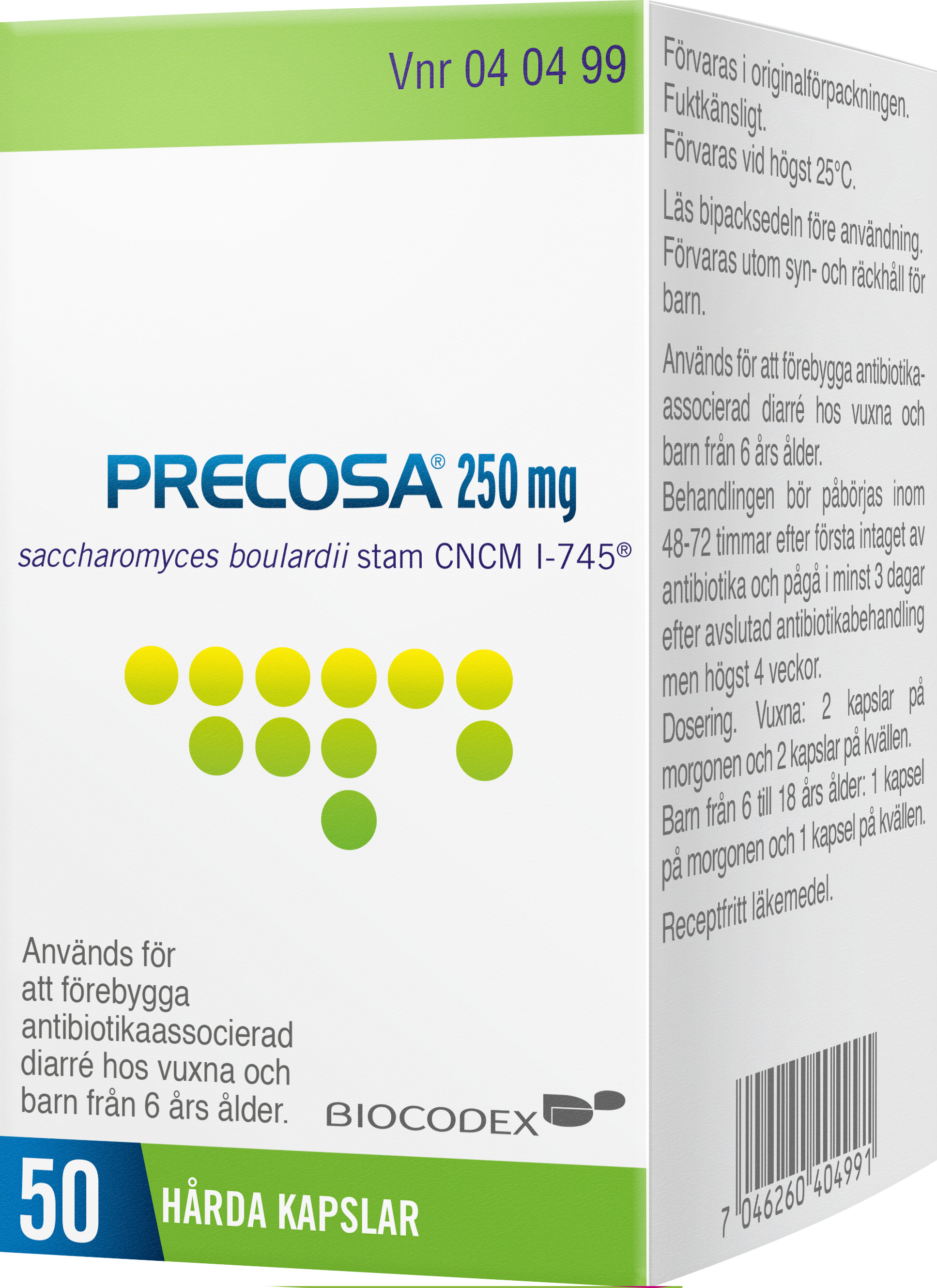 PRECOSA 250 mg 50 kapslar