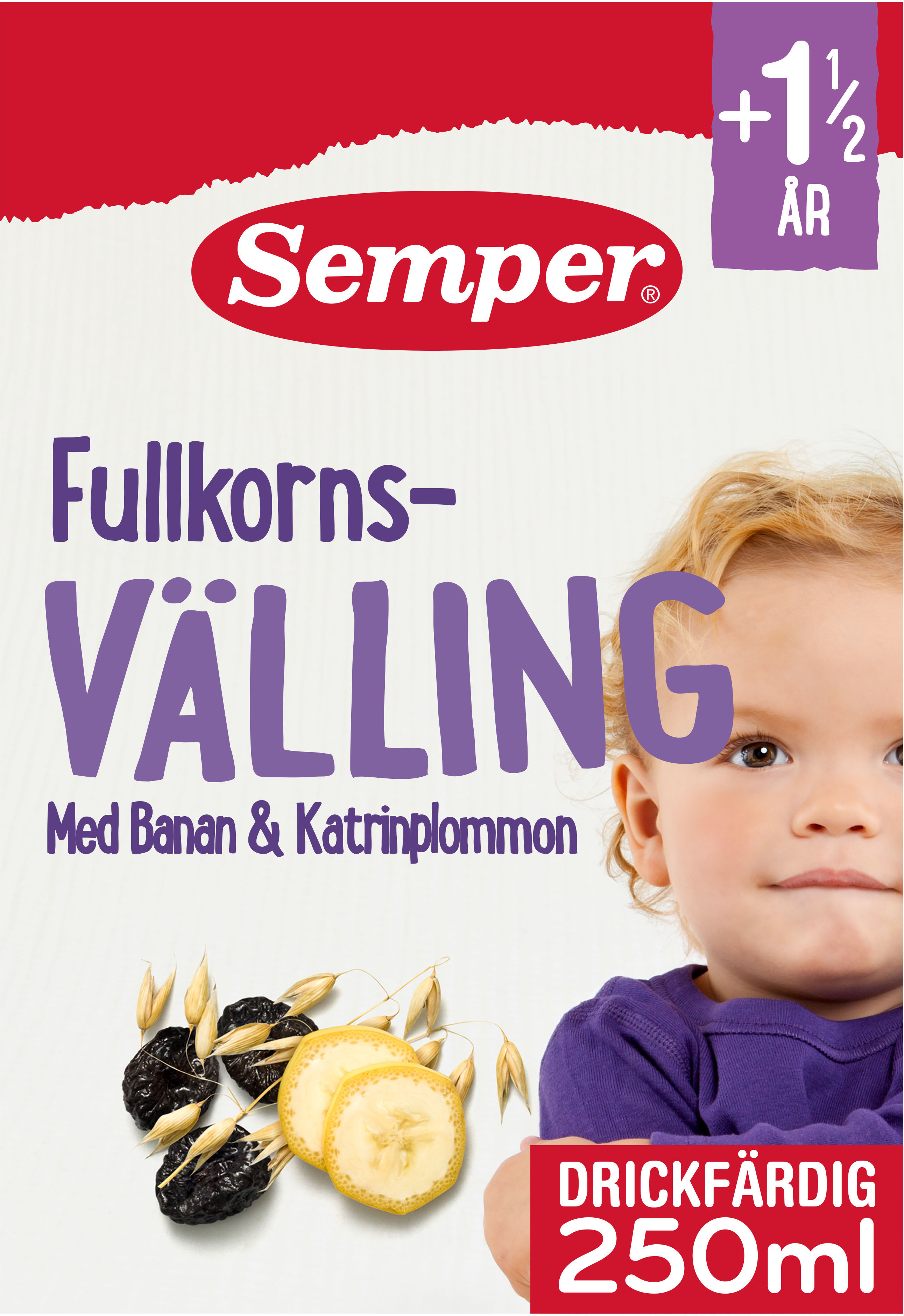 Semper Fullkornsvälling Banan & Katrinplommon 250 ml