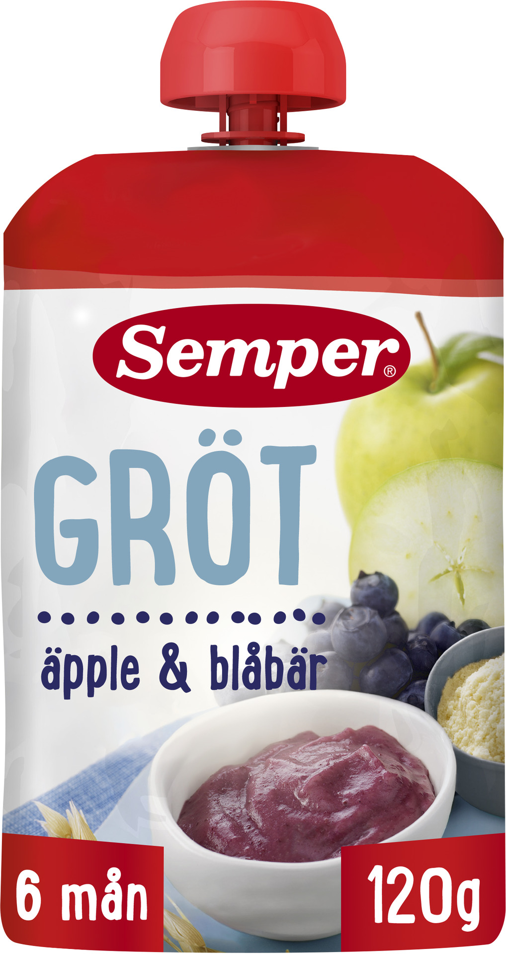Semper Ätklar Gröt Blåbär & Äpple 120 g