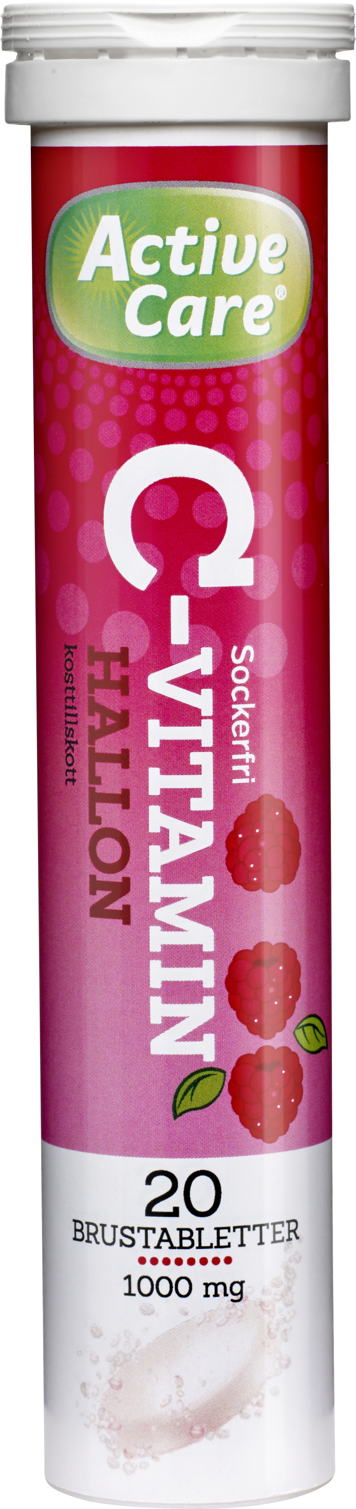 Active Care C-vitamin 1000 mg Hallon 20 brustabletter