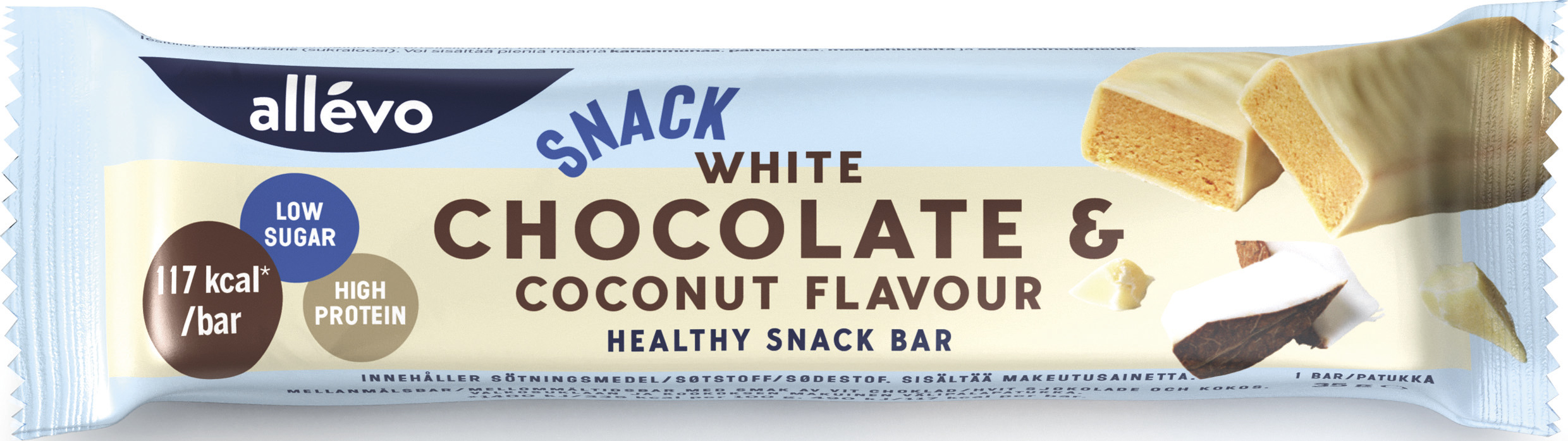 Allévo Snackbar White Chocolate & Coconut 35 g