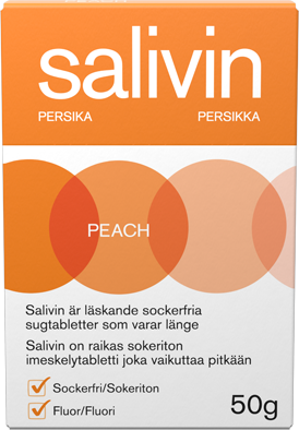 Salivin Sugtabletter Vid Muntorrhet Persika 50 g