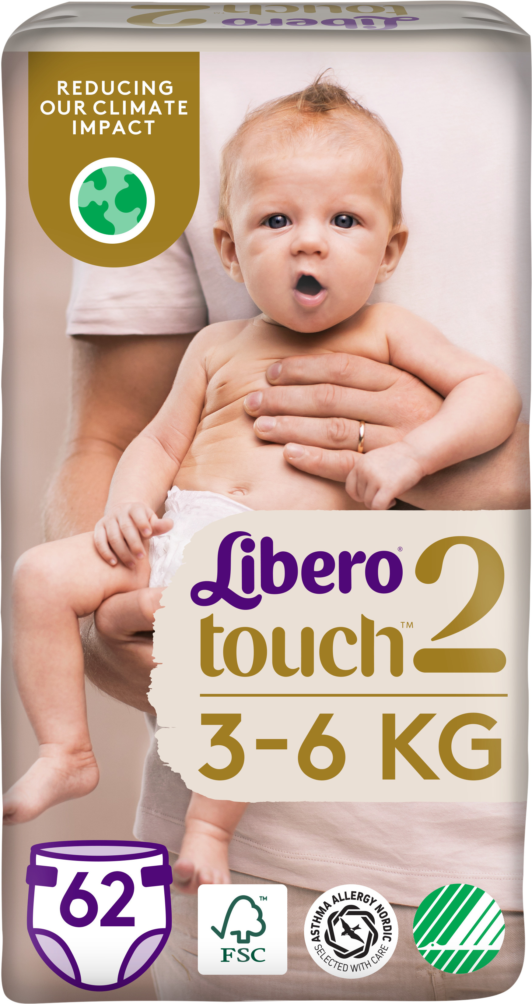Libero Touch 2 Blöjor (3-6 kg) 62 st