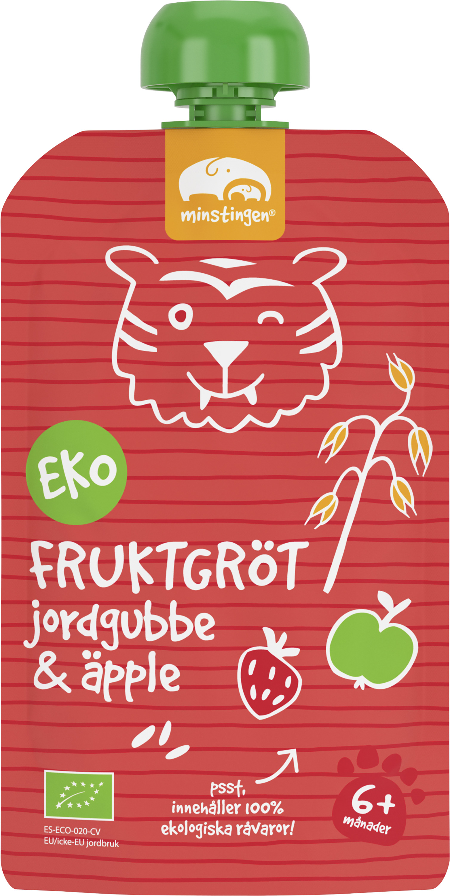 Minstingen Fruktgröt Jordgubb & Äpple 120 g