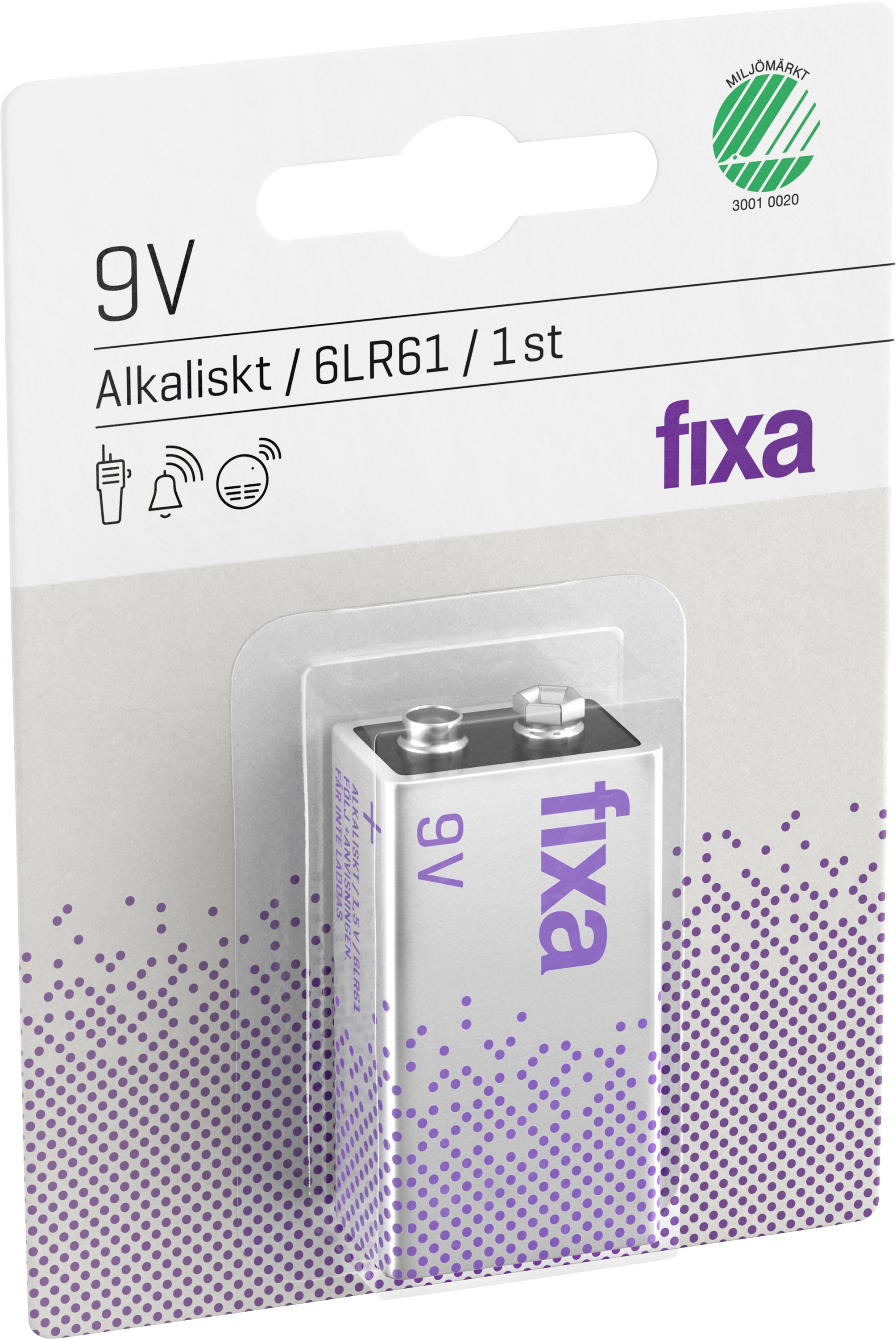 fixa 9V Alkaliskt 6LR61 Batteri 1 st