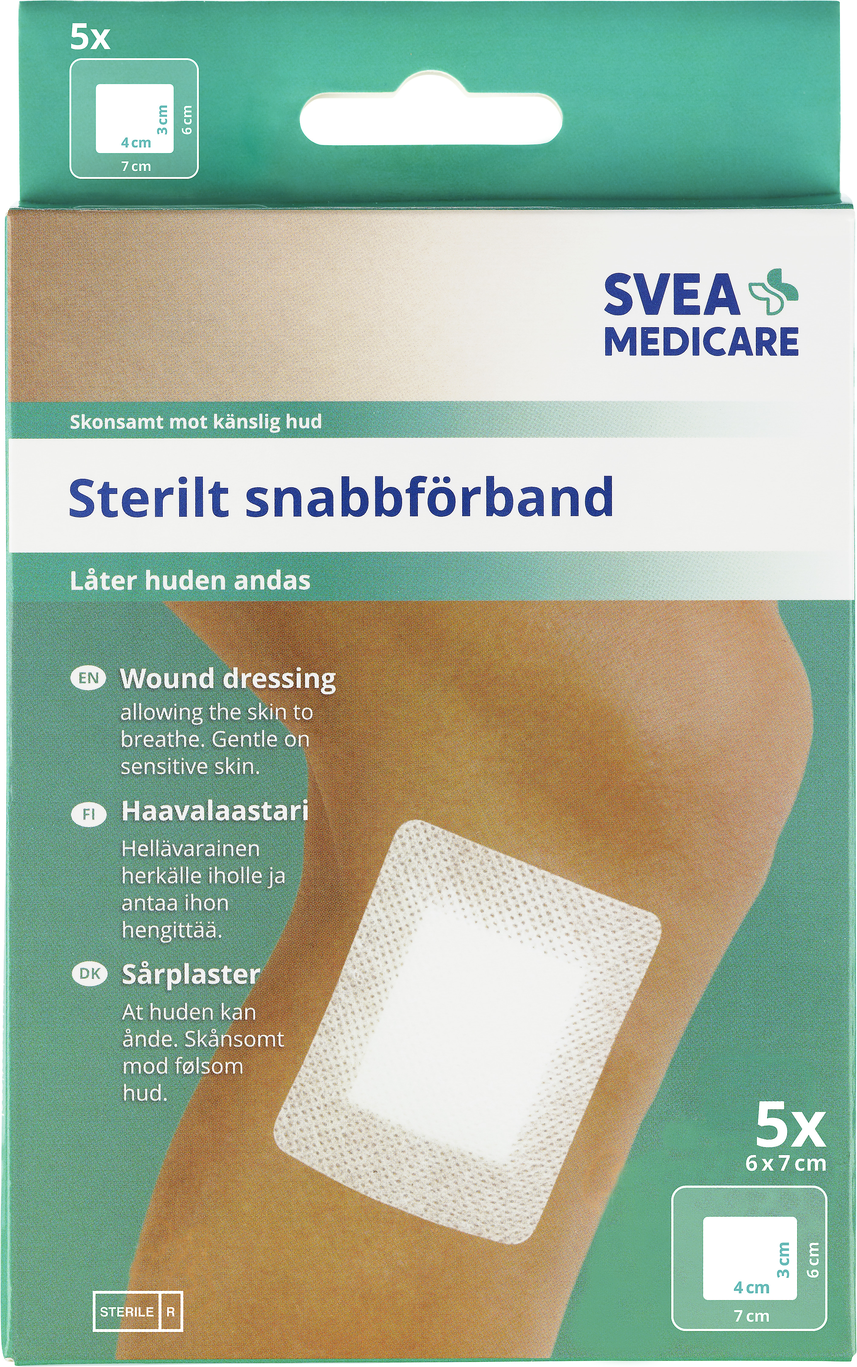 Svea Medicare Sterilt Snabbförband 6 x 7 cm 5 st