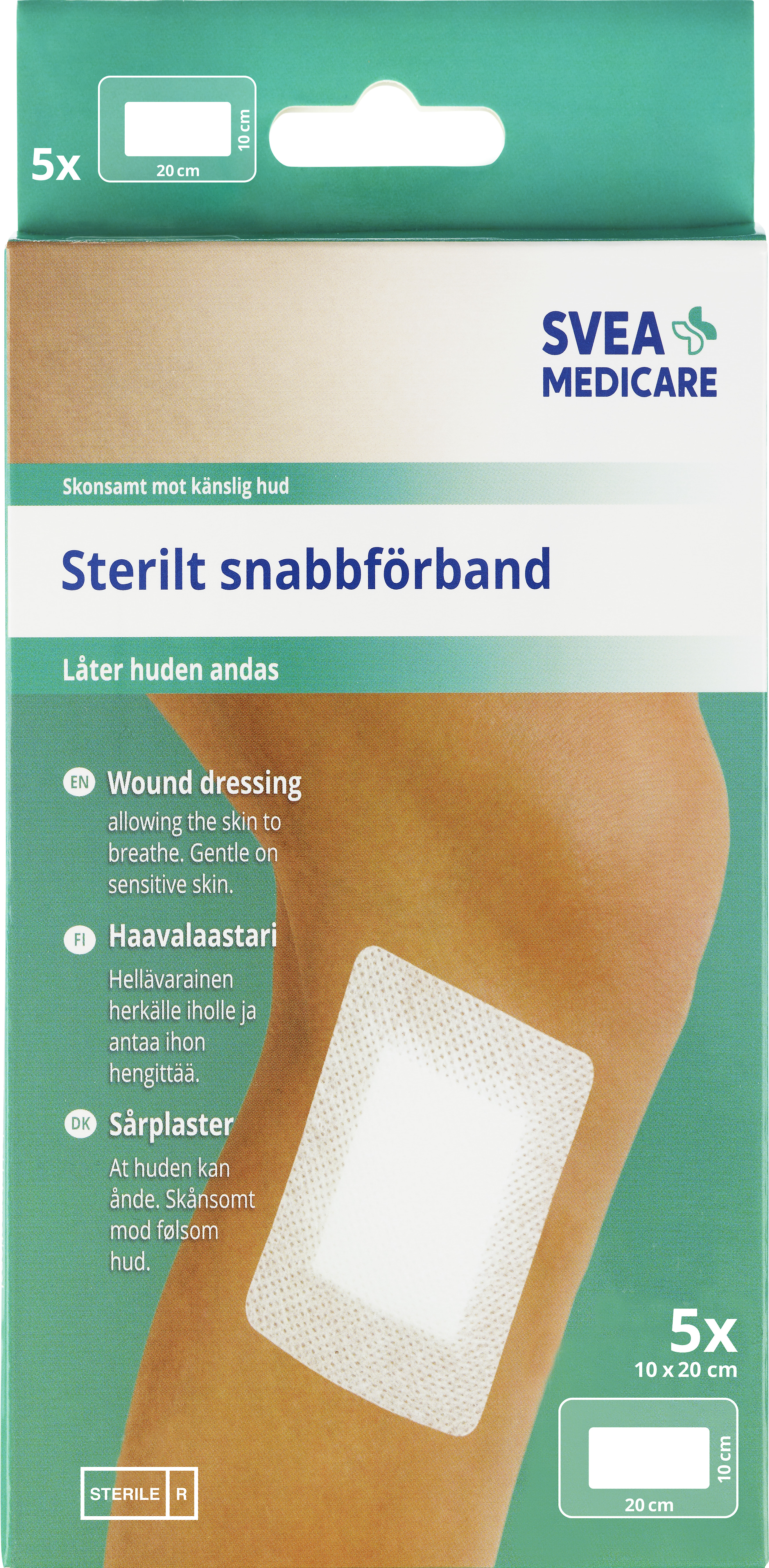 Svea Medicare Sterilt Snabbförband 10 x 20 cm 5 st