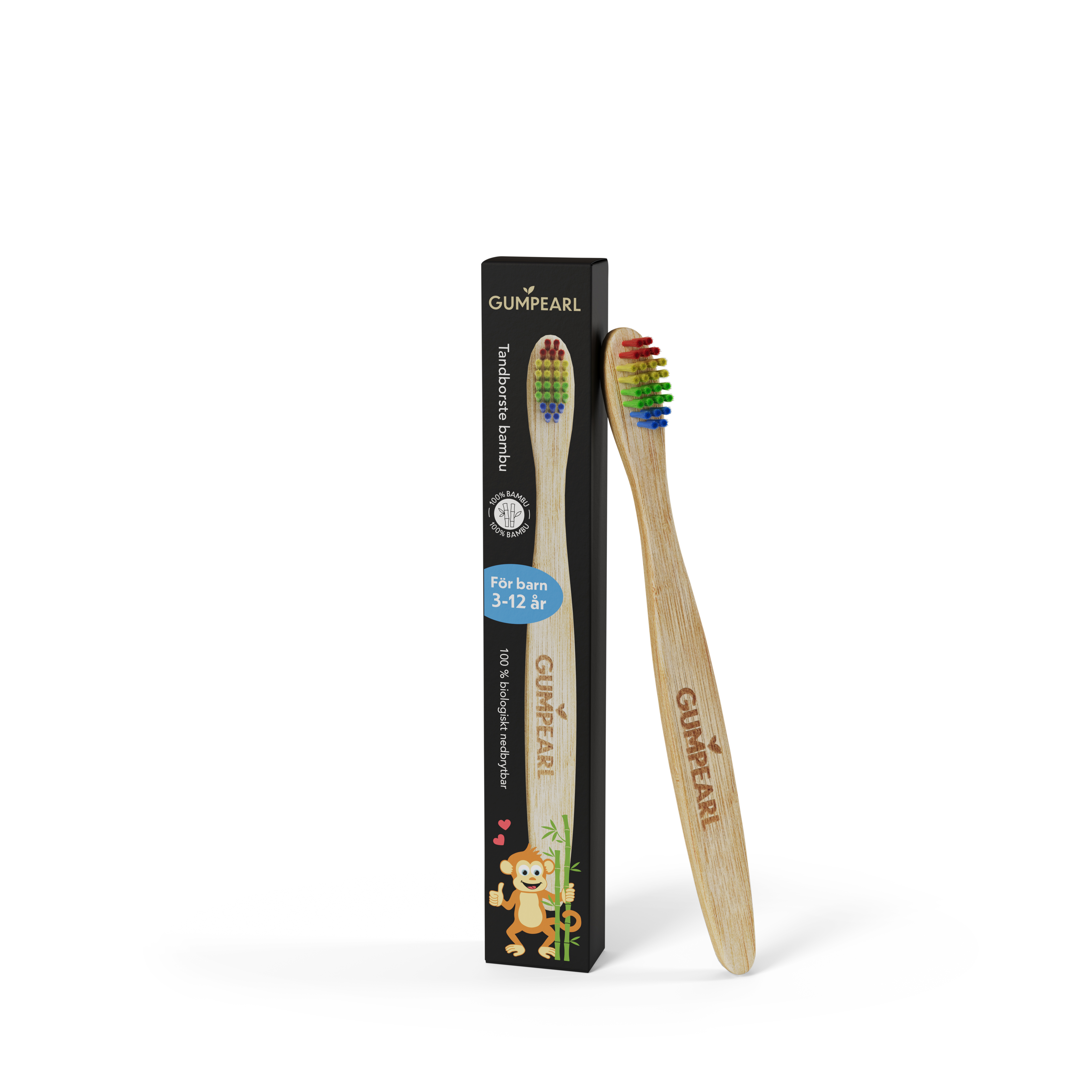 GUMPEARL Tandborste Bambu Barn 1 st
