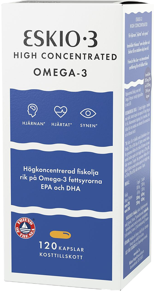 Eskio-3 High Omega-3 Fiskolja 120 kapslar