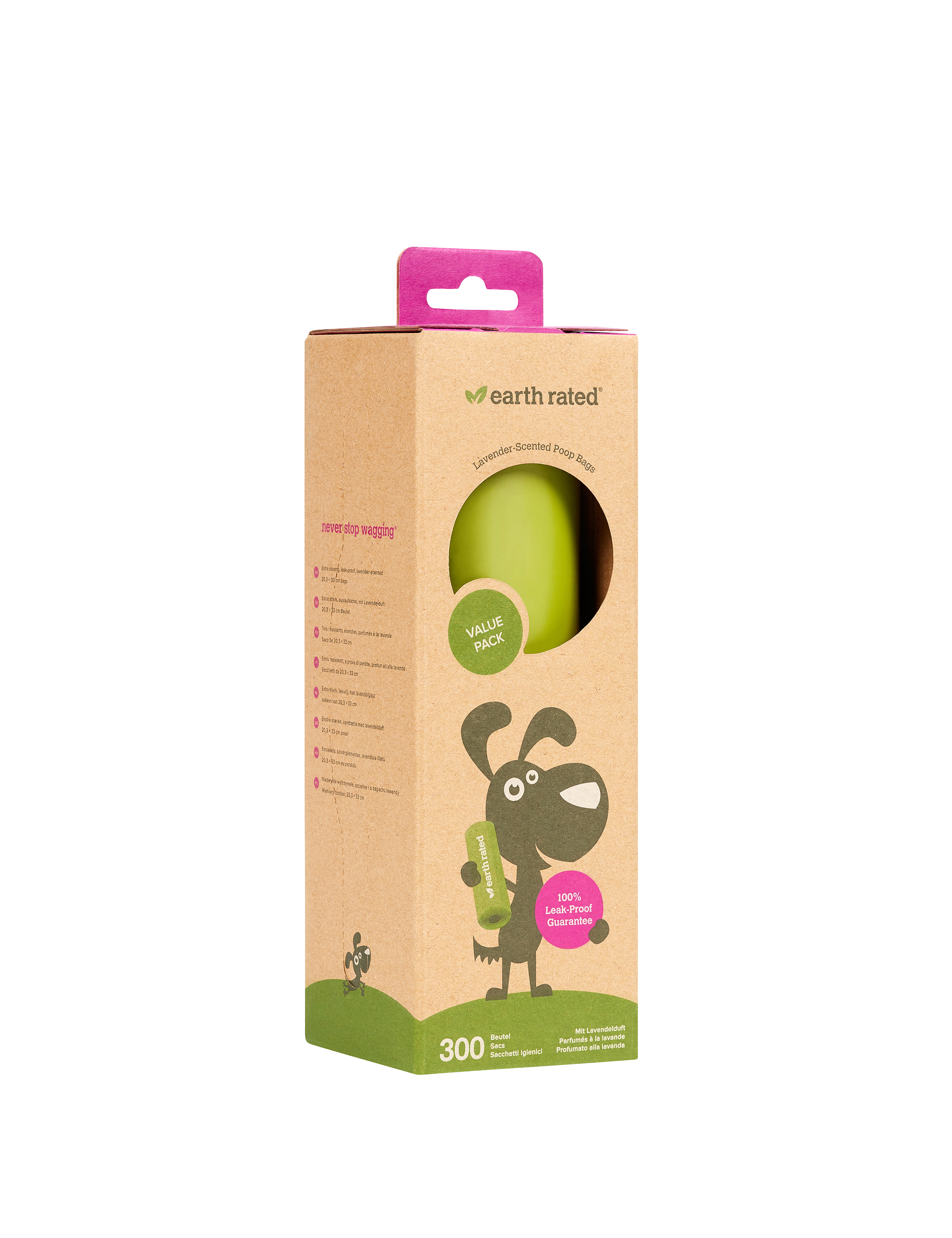 Earth Rated Eco-Friendly Singel Rulle Lavendel 1 x 300 st