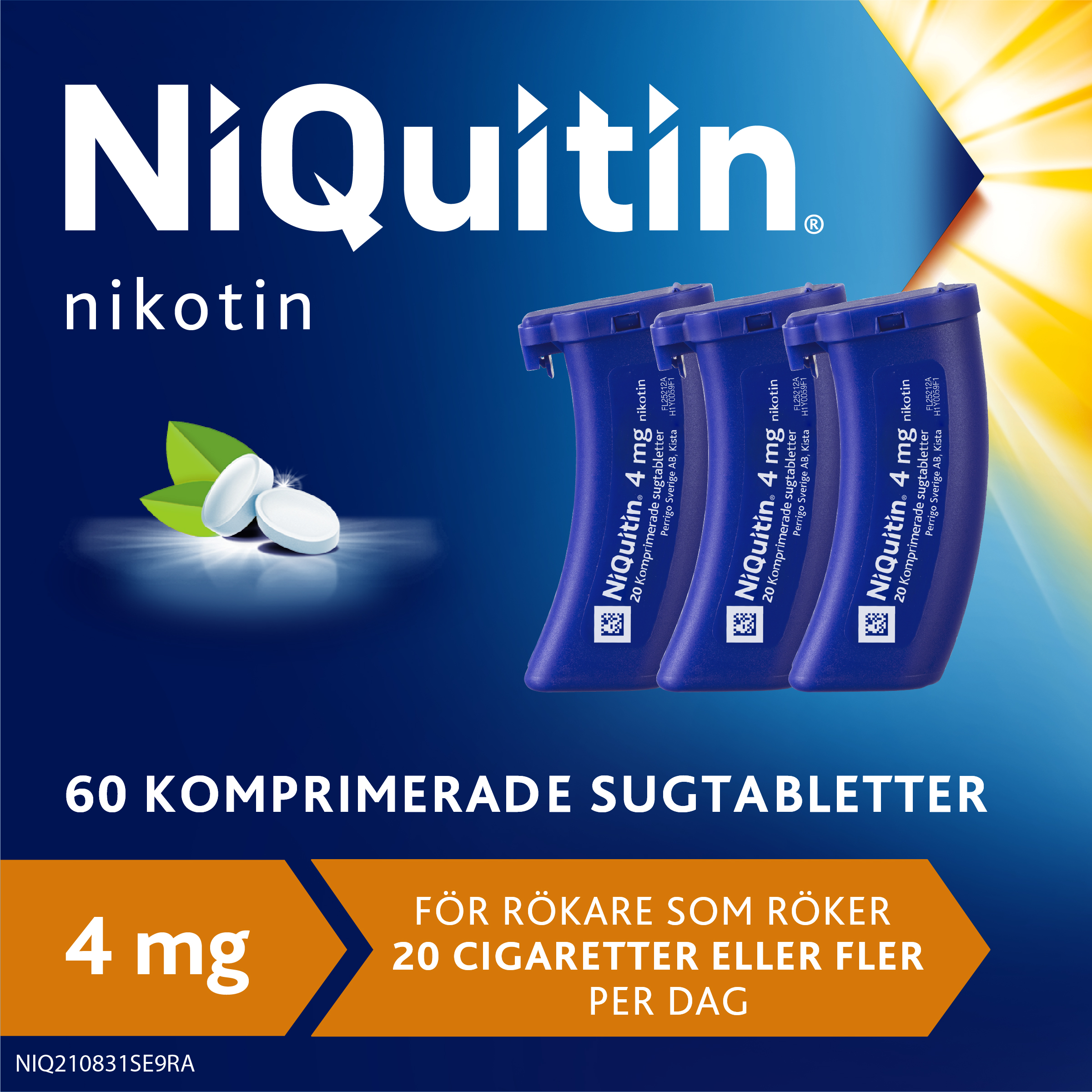 NiQuitin Mint 4 mg Komprimerad Sugtablett 60 St