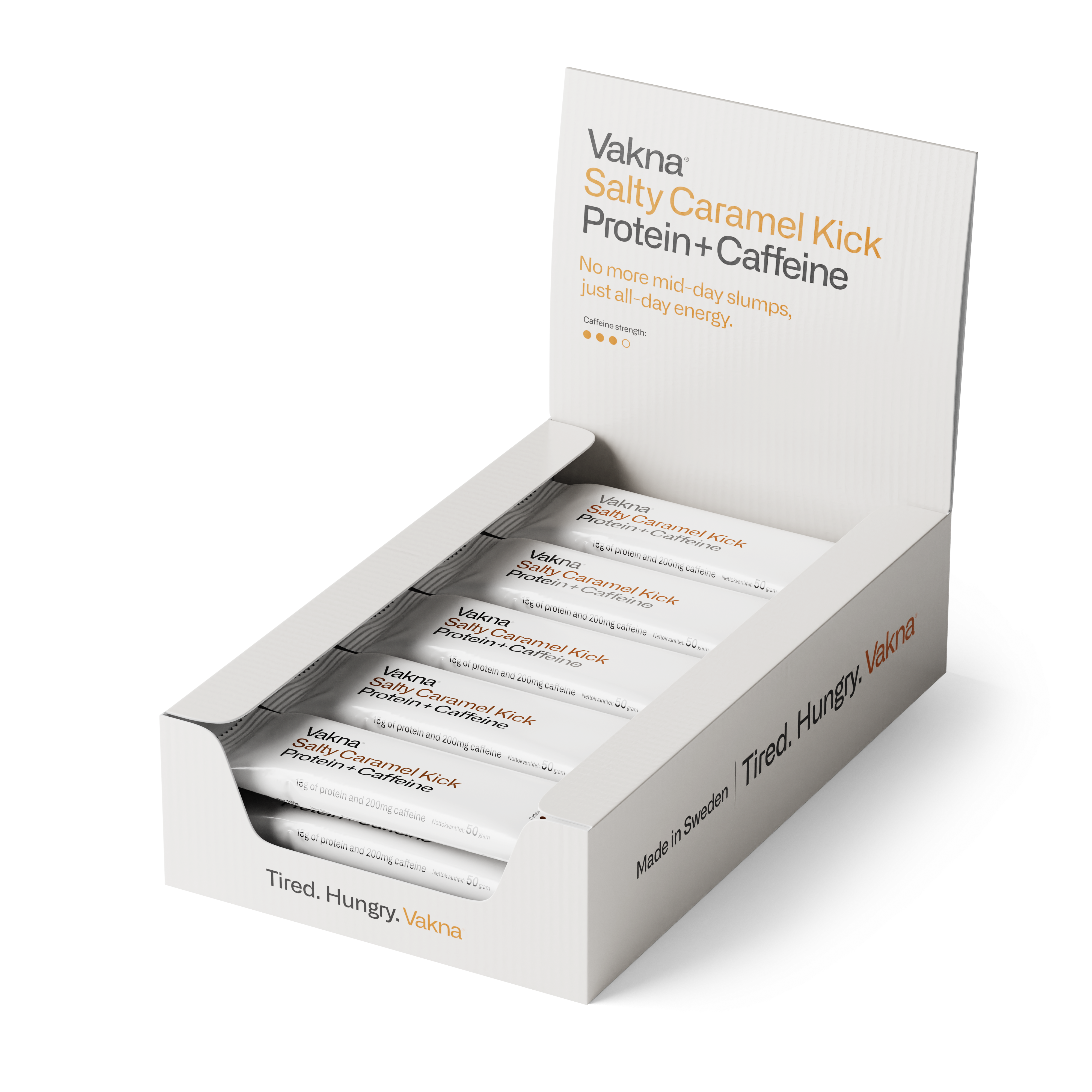 Vakna Salty Caramel Kick Protein + Caffeine 200mg 10 x 50g