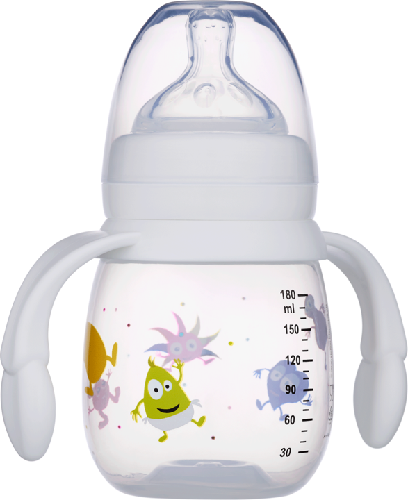2B BABY Babblarna Nappflaska Handtag Vit 180 ml