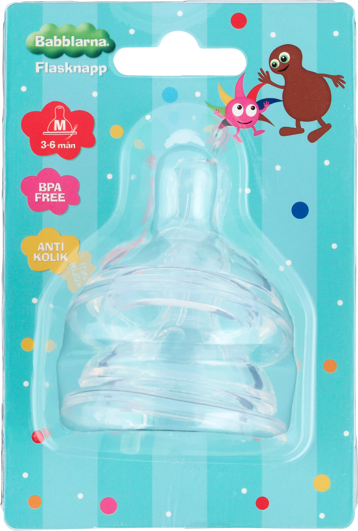 2B BABY Babblarna Flasknapp 3-6 Mån Medium 1 st