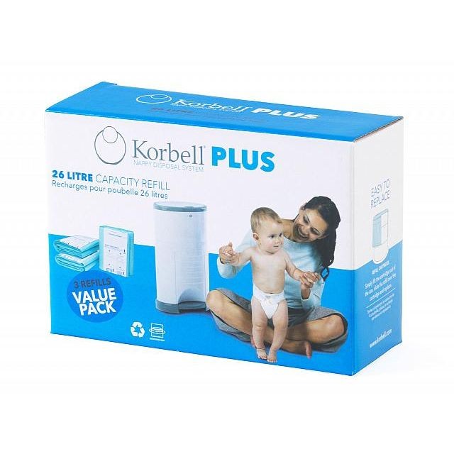 Korbell Plus Refill till Korbell Blöjhink 26 Liter 3-pack