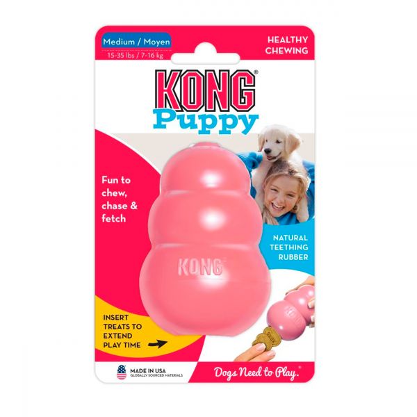 Kong Puppy Tugg- och Aktivitetsleksak Medium Rosa 1 st