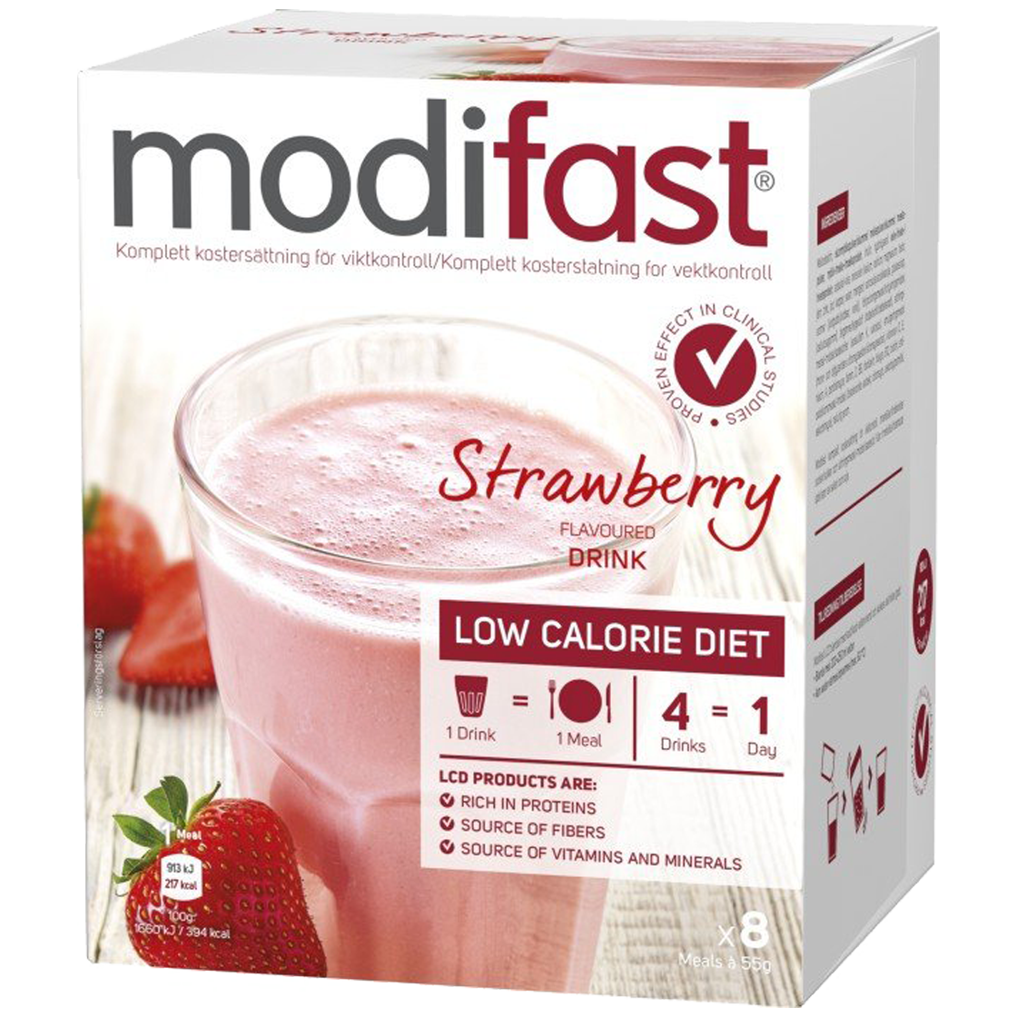 Modifast LCD Pulver Jordgubb 8 st